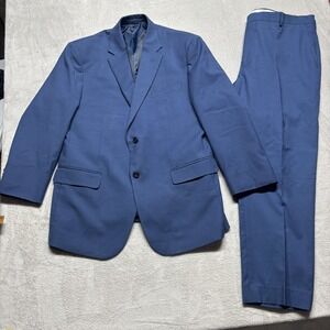 Jos A Bank 1905 2 Piece Suit Mens 44R Blue Blazer Jacket 100% Wool 36x28 Pant